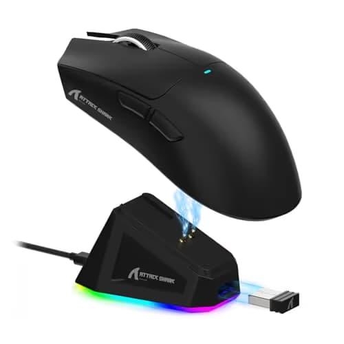 ATTACK SHARK X11 Lightweight Wireless Gaming Mouse with RGB Charging Dock,Tri-Mode-2.4G/USB-C Wired/BT,22K DPI,PAW3311 Optical Sensor,HUYU Switch, 5 programmable Buttons for PC/Mac(Black) image