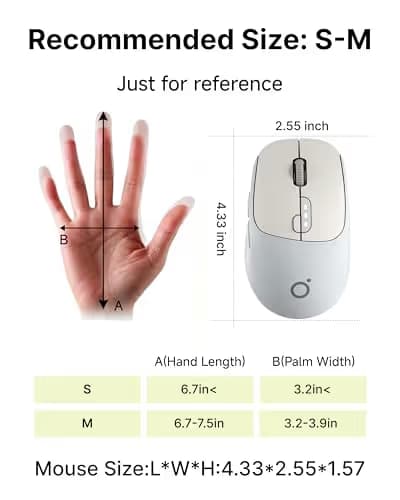 SEUNKWANG EWEADN Q5 Wireless Mouse, Bluetooth & 2.4G Quiet Computer Mouses with Battery Level Display, 1600 DPI, Ergonomic Office Mouse, 6 Button Portable Cute Computer Mouse for Laptop/PC/Mac - Grey image