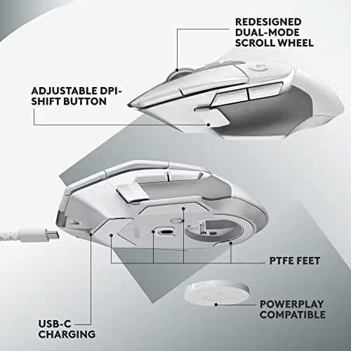 Logitech G502 X Lightspeed Wireless Gaming Mouse + G733 Lightspeed Wireless Gaming Headset - White image