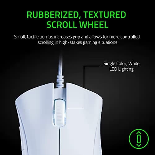Razer DeathAdder Essential Gaming Mouse: 6400 DPI Optical Sensor - 5 Programmable Buttons - Mechanical Switches - Rubber Side Grips - Mercury White,(Pack of 10) image