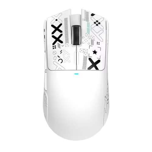 ATTACK SHARK X11 Lightweight Wireless Gaming Mouse with RGB Charging Dock,Tri-Mode-2.4G/USB-C Wired/BT,22K DPI,PAW3311 Optical Sensor,HUYU Switch, 5 programmable Buttons for PC/Mac(White&Sticker) image