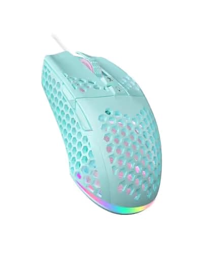 SOLAKAKA SM900 Green Wired Gaming Mouse with Honeycomb Shell,12800 DPI,7 Programmable Buttons,Lightweight Gaming Mice Ergonomic Computer Mouse Gaming for Windows/PC/Mac/Laptop Gamer image