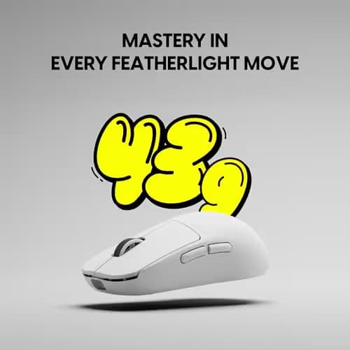 Pulsar Gaming Gears X2H Crazylight Wireless Gaming Mouse, Ultra Lightweight 1.51 oz (43g), Optical Switch, 32000 DPI, 750 IPS, XS-1 Sensor, 8k Compatible (Medium, Uyuni White) image