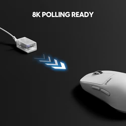 Pulsar Gaming Gears X2H Crazylight Wireless Gaming Mouse, Ultra Lightweight 1.51 oz (43g), Optical Switch, 32000 DPI, 750 IPS, XS-1 Sensor, 8k Compatible (Medium, Uyuni White) image