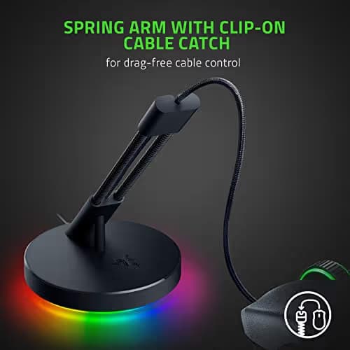 Razer Cobra Wired Gaming Mouse & Mouse Bungee V3 Chroma: 58g Lightweight Design - Gen-3 Optical Switches -100% PTFE Feet - Speedflex Cable - Drag-Free Wired Mouse Support - Chroma RGB Lighting - Black image
