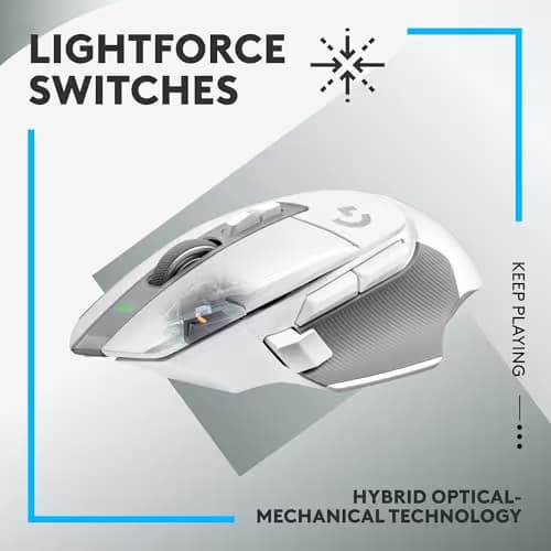 Logitech G502 X Lightspeed Wireless Gaming Mouse + Powerplay 2 Wireless Charging Mouse Pad Bundle - White image