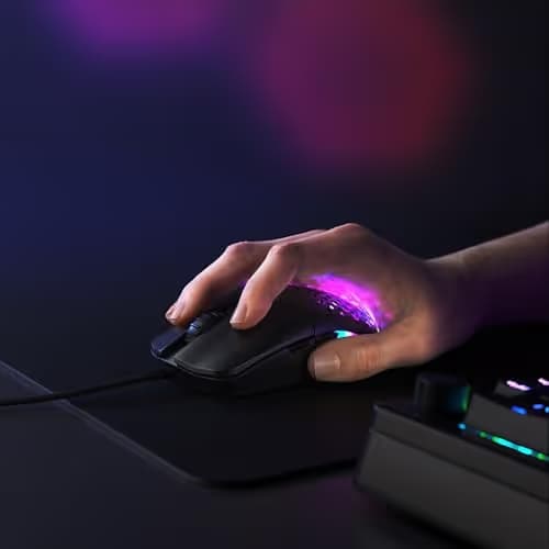 GLORIOUS Model O Eternal Ultralight RGB Gaming Mouse - Wired - 55g Lightweight - Customizable RGB Lighting - 6 Programmable Buttons - Symmetrical Design - 12K DPI Optical Sensor - PC/Mac - Black image