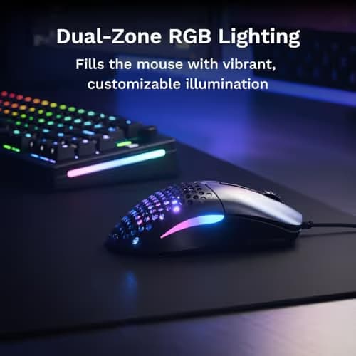 GLORIOUS Model O Eternal Ultralight RGB Gaming Mouse - Wired - 55g Lightweight - Customizable RGB Lighting - 6 Programmable Buttons - Symmetrical Design - 12K DPI Optical Sensor - PC/Mac - Black image