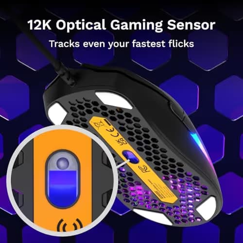 GLORIOUS Model O Eternal Ultralight RGB Gaming Mouse - Wired - 55g Lightweight - Customizable RGB Lighting - 6 Programmable Buttons - Symmetrical Design - 12K DPI Optical Sensor - PC/Mac - Black image