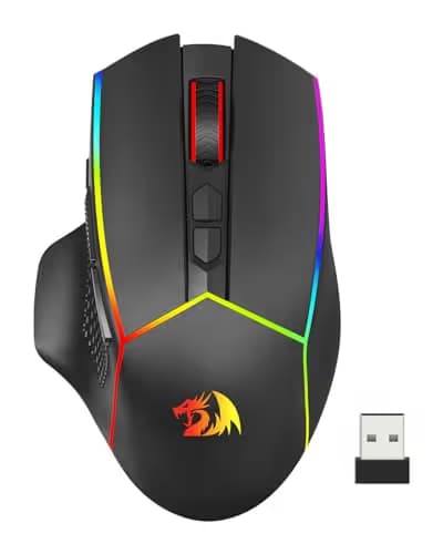 Redragon Wireless Gaming Mouse, Tri-Mode 2.4G/Bluetooth/USB-C, 7 Programmable Buttons, Tactile Rapid Fire Key, 8000 DPI RGB Ergonomic Mouse for PC Windows Gaming & Work, M814 main image