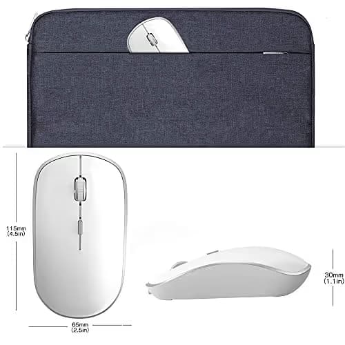 Wireless Mouse for Laptop, J JOYACCESS Silent Stream line Optical Cordless Mouse with USB Nano Receiver and High Precision 2400 DPI-Silver+White image