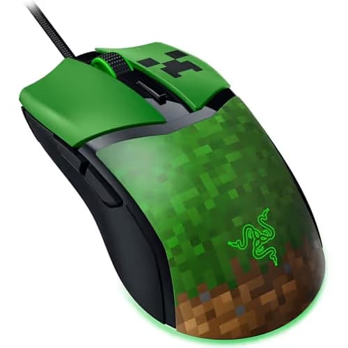 Razer Cobra Wired Gaming Mouse: 58g Lightweight - Gen-3 Optical Switches - Chroma RGB Lighting Underglow - Precise 8500 DPI Optical Sensor - 100% PTFE Mouse Feet - Speedflex Cable - Minecraft Edition image