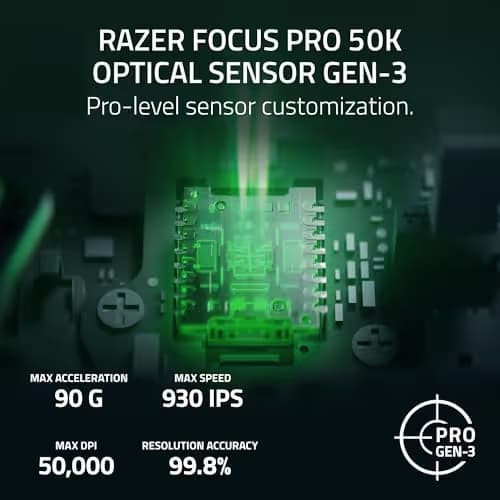 Razer Viper V4 Pro Wireless Esports Gaming Mouse – 49g Ultra Lightweight, Fast & Precise, 50K DPI Optical Sensor, 8K Polling, Gen-4 Optical Switches, Scroll Wheel, USB-C Charging, for PC & Mac – Black image