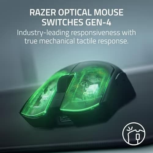 Razer Viper V4 Pro Wireless Esports Gaming Mouse – 49g Ultra Lightweight, Fast & Precise, 50K DPI Optical Sensor, 8K Polling, Gen-4 Optical Switches, Scroll Wheel, USB-C Charging, for PC & Mac – Black image