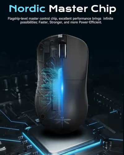 VGN Dragonfly F1 Pro Wireless Gaming Mouse, 49g Ultra-Lightweight, PAW3395 26K DPI Sensor, 4KHz Polling Rate Supported, Professional Esports Speed, Black image