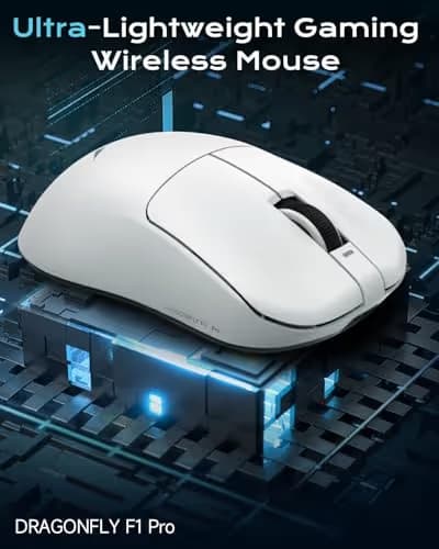 VGN Dragonfly F1 Pro Wireless Gaming Mouse, 49g Ultra-Lightweight, PAW3395 26K DPI Sensor, 4KHz Polling Rate Supported, Professional Esports Speed, Black image