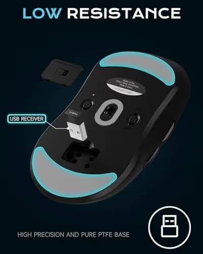 VGN Dragonfly F1 Pro Wireless Gaming Mouse, 49g Ultra-Lightweight, PAW3395 26K DPI Sensor, 4KHz Polling Rate Supported, Professional Esports Speed, Black image