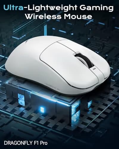 VGN Dragonfly F1 Pro Wireless Gaming Mouse, 49g Ultra-Lightweight, PAW3395 26K DPI Sensor, 4KHz Polling Rate Supported, Professional Esports Speed, White image