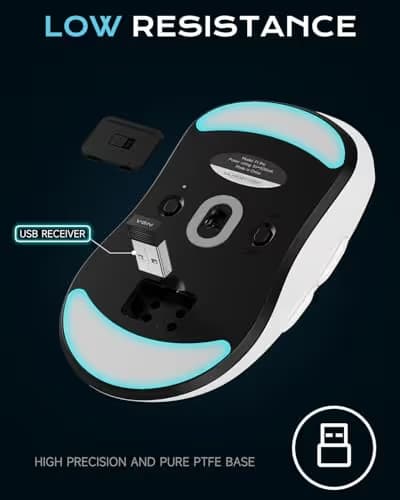 VGN Dragonfly F1 Pro Wireless Gaming Mouse, 49g Ultra-Lightweight, PAW3395 26K DPI Sensor, 4KHz Polling Rate Supported, Professional Esports Speed, White image