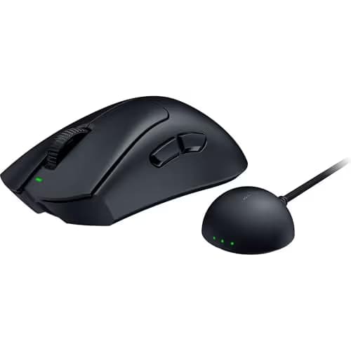 Razer DeathAdder V4 Pro Wireless Gaming Mouse: 56g Lightweight - HyperSpeed Wireless Gen-2 - Optical Scroll Wheel - Optical Switches Gen-4 - Focus Pro 45K Sensor Gen-2 - Up to 150 Hr Battery - Black image