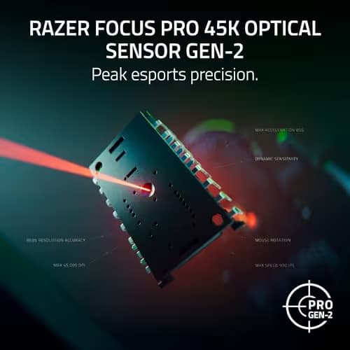 Razer DeathAdder V4 Pro Wireless Gaming Mouse: 56g Lightweight - HyperSpeed Wireless Gen-2 - Optical Scroll Wheel - Optical Switches Gen-4 - Focus Pro 45K Sensor Gen-2 - Up to 150 Hr Battery - Black image