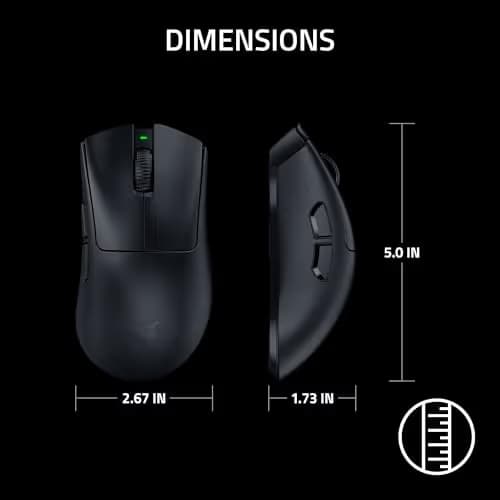 Razer DeathAdder V4 Pro Wireless Gaming Mouse: 56g Lightweight - HyperSpeed Wireless Gen-2 - Optical Scroll Wheel - Optical Switches Gen-4 - Focus Pro 45K Sensor Gen-2 - Up to 150 Hr Battery - Black image