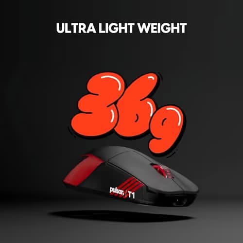 Pulsar Gaming Gears X2 Crazylight Wireless Gaming Mouse, Ultra Lightweight 1.27 oz (36g), Optical Switch, 32000 DPI, 750 IPS, XS-1 Sensor, 8k Compatible (Mini, Black, T1 Edition) image