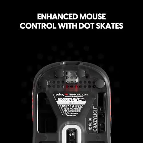 Pulsar Gaming Gears X2 Crazylight Wireless Gaming Mouse, Ultra Lightweight 1.27 oz (36g), Optical Switch, 32000 DPI, 750 IPS, XS-1 Sensor, 8k Compatible (Mini, Black, T1 Edition) image
