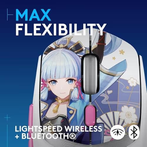Logitech G309 Kamisato Ayaka Special Edition Lightspeed Wireless Gaming Mouse + Powerplay 2 Wireless Charging Mouse Pad Bundle image
