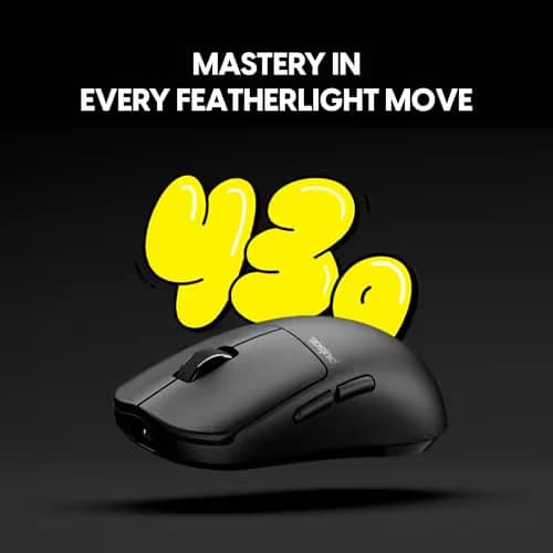 Pulsar Gaming Gears X2N Crazylight Wireless Gaming Mouse, Ultra Lightweight 1.38 oz (39g), Optical Switch, 32000 DPI, 750 IPS, XS-1 Sensor, 8k Compatible (Medium, Jet Black) image