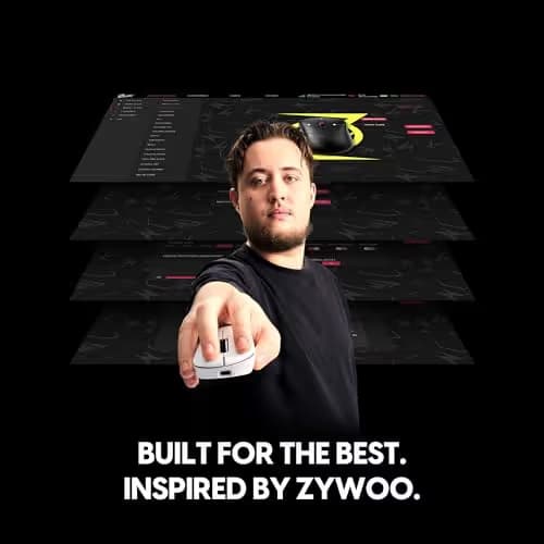 Pulsar Gaming Gears ZywOo The Chosen Mouse Wireless Gaming Mouse, Ultra Lightweight 2.08 oz (59g), Optical Switch, 32000 DPI, 750 IPS, XS-1 Sensor, 8k Compatible (Medium, White) image