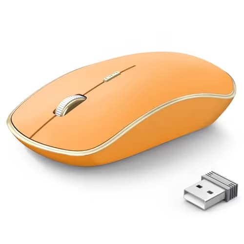 JOYACCESS J 2.4G Wireless Mouse, Soft Click, Silent Travel, 3200 DPI, 5 Adjustment Levels, for Laptop, Mac, PC, Notebook - Orange image
