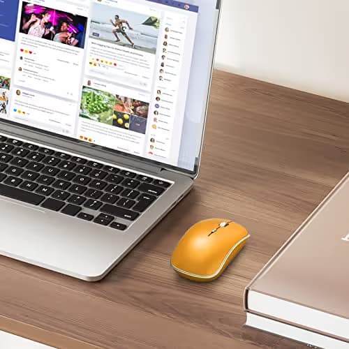 JOYACCESS J 2.4G Wireless Mouse, Soft Click, Silent Travel, 3200 DPI, 5 Adjustment Levels, for Laptop, Mac, PC, Notebook - Orange image