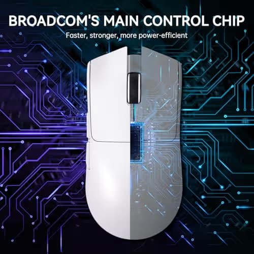 ATTACK SHARK X11 Lightweight Wireless Gaming Mouse with RGB Charging Dock,Tri-Mode-2.4G/USB-C Wired/BT,22K DPI,PAW3311 Optical Sensor,HUYU Switch, 5 programmable Buttons for PC/Mac(White) image