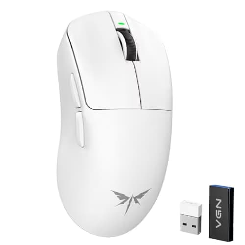 VGN Dragonfly F1 MOBA Wireless Gaming Mouse, 55g Ultralight, PAW3395 26K DPI Optical Sensor, Optimized Tactile Click Feel, Anti-Slip Silver Coating Grip, 4000Hz Polling Supported, Esports Mouse, White main image