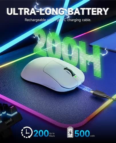 VGN Dragonfly F1 MOBA Wireless Gaming Mouse, 55g Ultralight, PAW3395 26K DPI Optical Sensor, Optimized Tactile Click Feel, Anti-Slip Silver Coating Grip, 4000Hz Polling Supported, Esports Mouse, White image