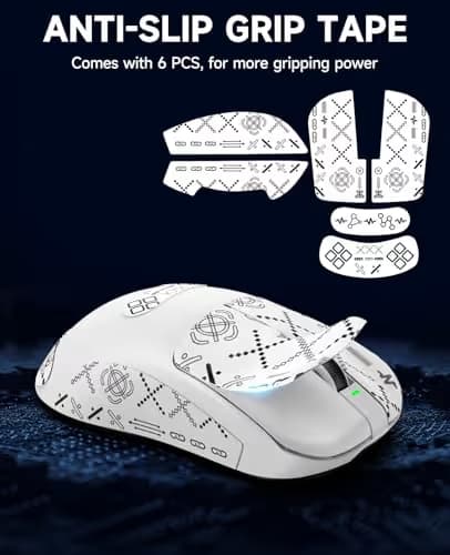 VGN Dragonfly F1 MOBA Wireless Gaming Mouse, 55g Ultralight, PAW3395 26K DPI Optical Sensor, Optimized Tactile Click Feel, Anti-Slip Silver Coating Grip, 4000Hz Polling Supported, Esports Mouse, White image