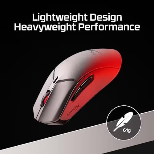 HyperX Pulsefire Haste 2 Pro 4K Wireless Gaming Mouse for PC, 4k Polling, Rechargeable 90 Hour Battery, Lightweight 61g, 26K Sensor, 2.4GHz, Bluetooth, Slate Grey image