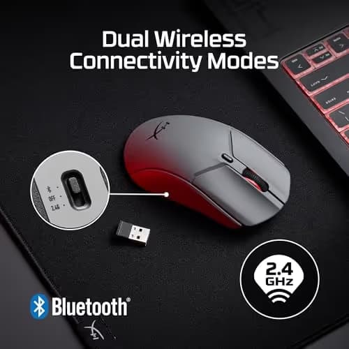 HyperX Pulsefire Haste 2 Pro 4K Wireless Gaming Mouse for PC, 4k Polling, Rechargeable 90 Hour Battery, Lightweight 61g, 26K Sensor, 2.4GHz, Bluetooth, Slate Grey image