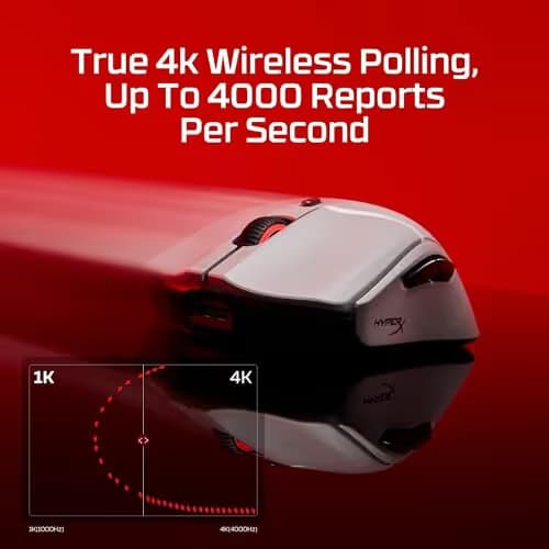 HyperX Pulsefire Haste 2 Pro 4K Wireless Gaming Mouse for PC, 4k Polling, Rechargeable 90 Hour Battery, Lightweight 61g, 26K Sensor, 2.4GHz, Bluetooth, Slate Grey image