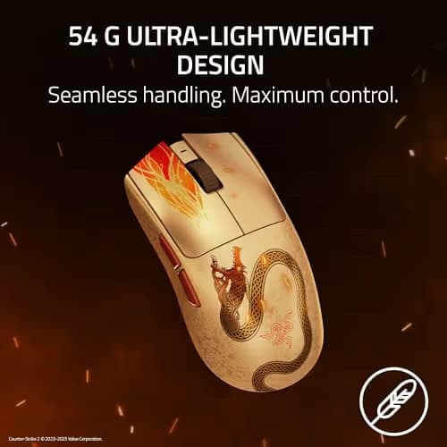 Razer Viper V3 Pro Wireless Esports Gaming Mouse: Symmetrical - 54g - 8K Polling - 35K DPI Optical Sensor - Gen3 Optical Switches - 8 Programmable Controls - 95 Hr Battery - Counter-Strike 2 Edition image