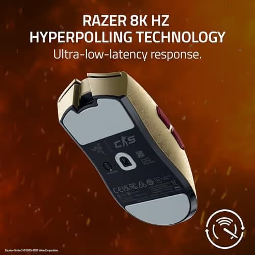 Razer Viper V3 Pro Wireless Esports Gaming Mouse: Symmetrical - 54g - 8K Polling - 35K DPI Optical Sensor - Gen3 Optical Switches - 8 Programmable Controls - 95 Hr Battery - Counter-Strike 2 Edition image