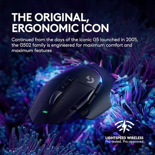 Logitech G502 X Plus Lightspeed Wireless Gaming Mouse + Powerplay 2 Wireless Charging Mouse Pad Bundle - Black image