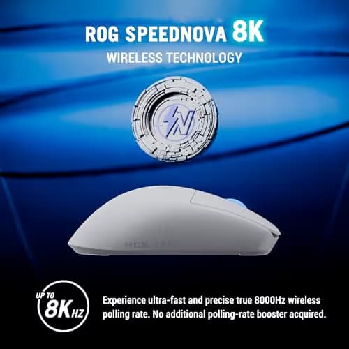 ASUS ROG Harpe II Ace Wireless Esports Gaming Mouse – 2025, Pro-Tested, Right-Handed, 48g Lightweight, Tri-Mode Connectivity, 42K DPI, 8K Polling, 101Hr Battery, Web-Based Tool, PC/Mac Support - White image