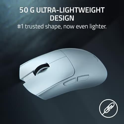 Razer Viper V4 Pro Wireless Esports Gaming Mouse – 50g Ultra Lightweight, Fast & Precise, 50K DPI Optical Sensor, 8K Polling, Gen-4 Optical Switches, Scroll Wheel, USB-C Charging, for PC & Mac – White image