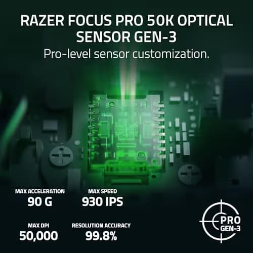 Razer Viper V4 Pro Wireless Esports Gaming Mouse – 50g Ultra Lightweight, Fast & Precise, 50K DPI Optical Sensor, 8K Polling, Gen-4 Optical Switches, Scroll Wheel, USB-C Charging, for PC & Mac – White image