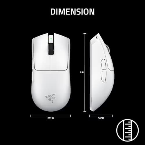 Razer Viper V4 Pro Wireless Esports Gaming Mouse – 50g Ultra Lightweight, Fast & Precise, 50K DPI Optical Sensor, 8K Polling, Gen-4 Optical Switches, Scroll Wheel, USB-C Charging, for PC & Mac – White image