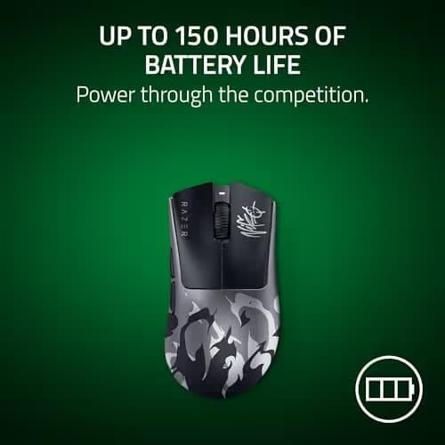 Razer DeathAdder V4 Pro Wireless Gaming Mouse: 57g Lightweight - 8000Hz Polling Rate - Optical Scroll Wheel - Optical Switches Gen-4 - Focus Pro 45K Sensor Gen-2 - Up to 150 Hr Battery - Niko Edition image