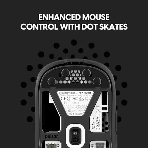 Pulsar Gaming Gears X2H Crazylight Wireless Gaming Mouse, Ultra Lightweight 1.30 oz (37g), Optical Switch, 32000 DPI, 750 IPS, XS-1 Sensor, 8k Compatible (Jet Black) image