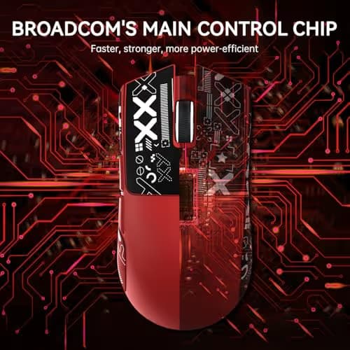 ATTACK SHARK X11 Lightweight Wireless Gaming Mouse with RGB Charging Dock,Tri-Mode-2.4G/USB-C Wired/BT,22K DPI,PAW3311 Optical Sensor,HUYU Switch, 5 programmable Buttons for PC/Mac(Red&Sticker) image